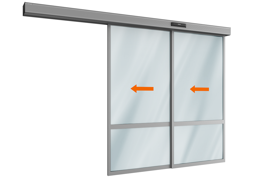 Комплект телескопической раздвижной двери (две подвижные лайтстворки) для привода AD-SP-TELESCOPE